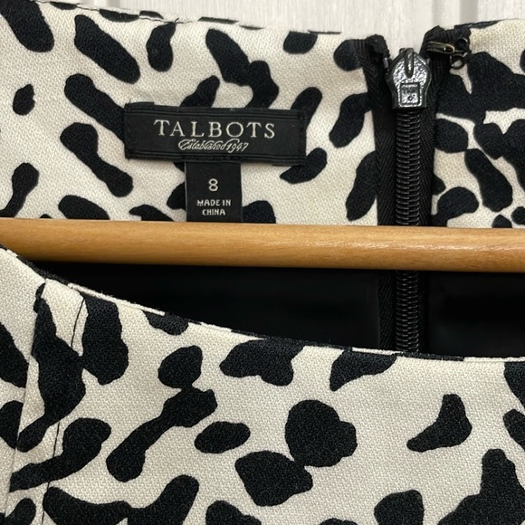 TALBOTS black and cream print sleeveless dress.  8 - Picture 5 of 5